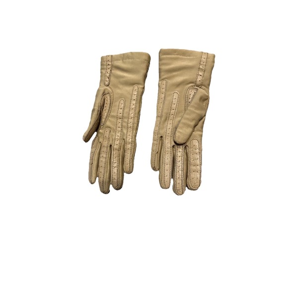 Vintage ISOTONER Warm-Ups Aris Womens GLOVES Lined One Size Fits Most Beige - Picture 3 of 4